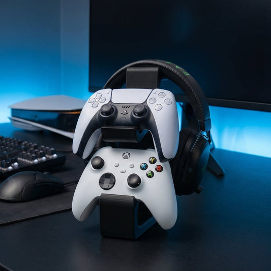Combined Headphone & Dual Controller Stand