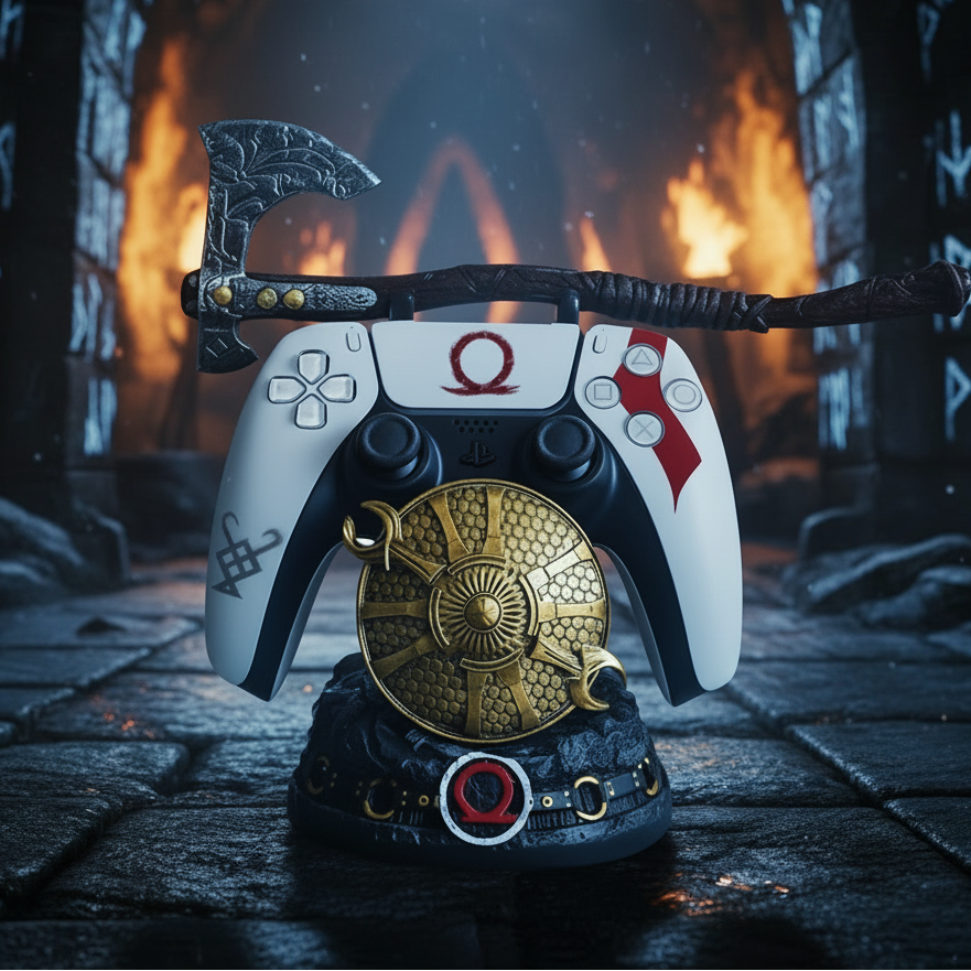 God of War "Guardian Shield with Leviathan Axe" Controller Stand